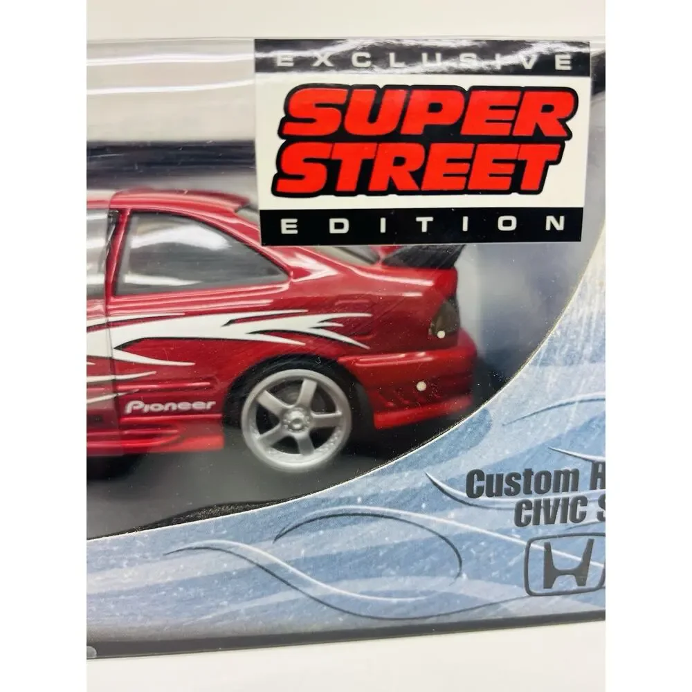 100% Hot Wheels 1:18 Custom Honda Civic SI Red Super Street Edition 27807 Sealed